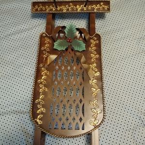 Antiqued Welded Steel Decorative Sled Toboggan